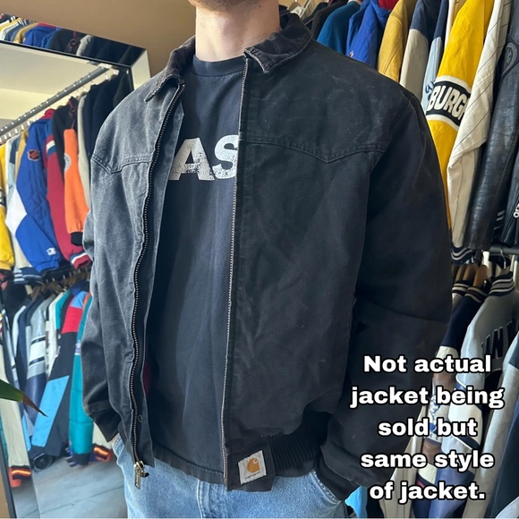 Vintage 90’s Carhartt Santa Fe Flannel Lined Jacket - Picture 2 of 10